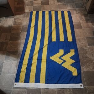 Blue and Yellow Striped Bath Towel